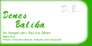 denes balika business card